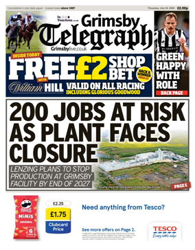 Cover of Grimsby Telegraph