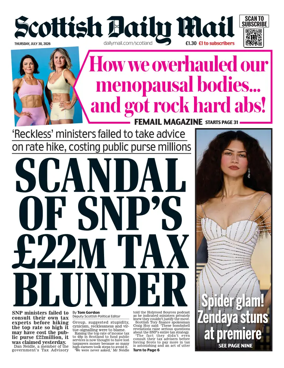 Cover of Scottish Daily Mail