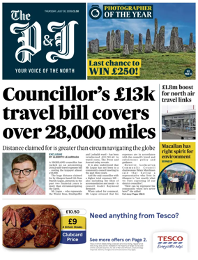 Cover of The Press and Journal (Inverness Highlands and Islands)