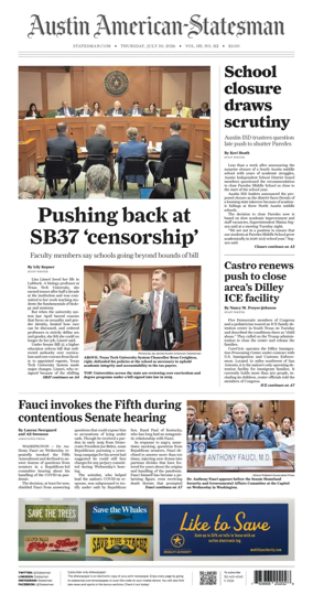 Cover of Austin American-Statesman