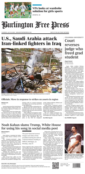 Cover of Burlington Free Press
