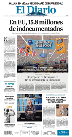 Cover of El Diario de El Paso