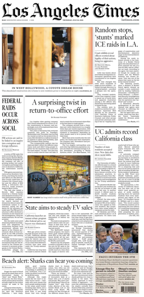 Cover of Los Angeles Times