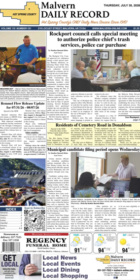Cover of Malvern Daily Record
