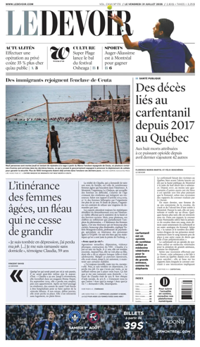 Cover of Le Devoir