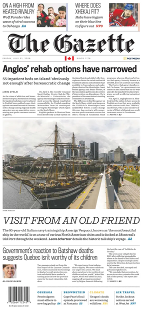 Cover of Montreal Gazette