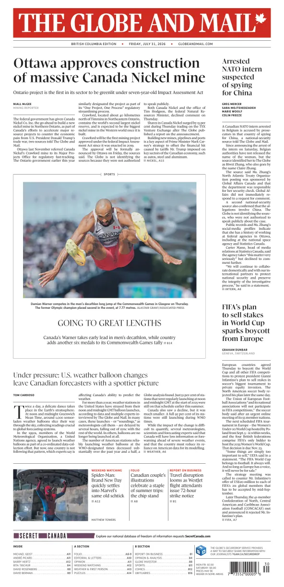 Cover of The Globe and Mail (BC Edition)