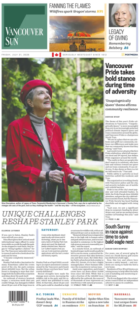 Cover of Vancouver Sun
