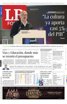 Cover of La Republica (Colombia)