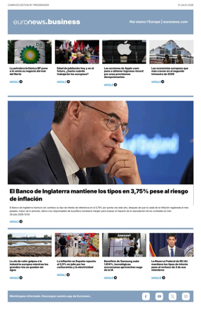 Cover of Euronews Business (Spanish) Compiled Edition