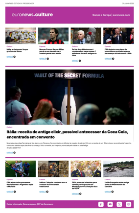 Cover of Euronews Culture and Sport (Portuguese)