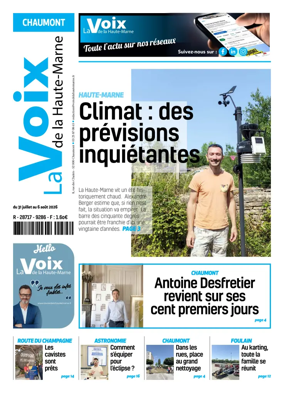 Cover of La Voix de la Haute-Marne edition Chaumont