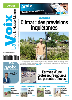 Cover of La Voix de la Haute-Marne edition Langres