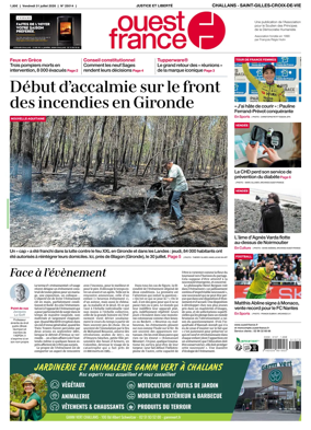 Cover of Ouest France (Challans / Saint-Gilles-Croix-de-Vie)