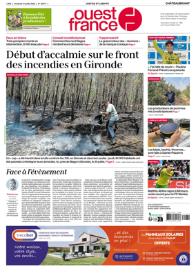 Cover of Ouest France (Chateaubriant)