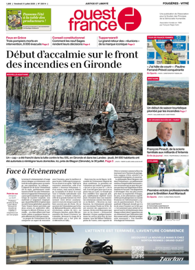 Cover of Ouest-France (Fougeres Vitre)