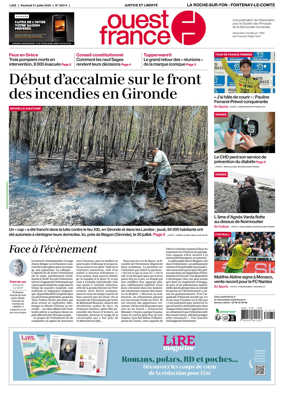 Cover of Ouest France (La Roche-sur-Yon - Fontenay-le-Comte)