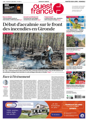 Cover of Ouest France (Nantes / Sud-Loire / Vignoble)