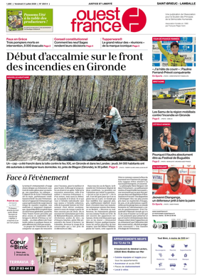 Cover of Ouest-France (Saint-Brieuc Lamballe)