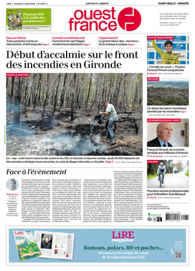 Cover of Ouest France (Saint-Malo)