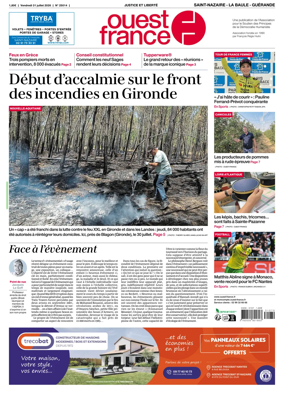Cover of Ouest France (Saint-Nazaire La Baule Guerande)