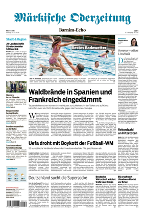 Cover of Markische Oderzeitung Eberswalde