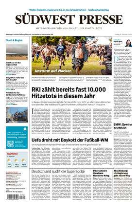 Cover of Sudwest Presse - Metzinger Uracher Volksblatt - Der Ermstalbote