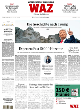 Cover of Westdeutsche Allgemeine Zeitung (Mulheim an der Ruhr)