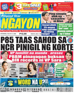 Cover of Pilipino Star Ngayon