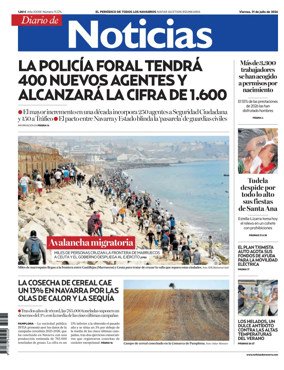 Cover of Diario de Noticias (Spain)