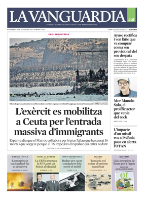 Cover of La Vanguardia (Catala)