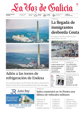 Cover of La Voz de Galicia (Santiago)