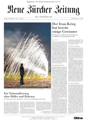Cover of Neue Zurcher Zeitung