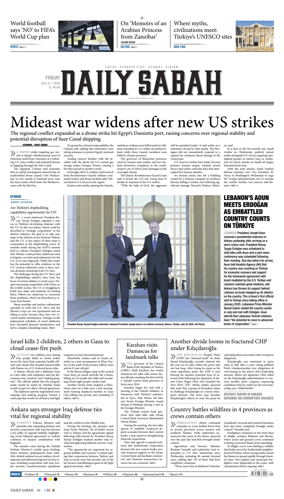 Cover of Daily Sabah (Turkey)