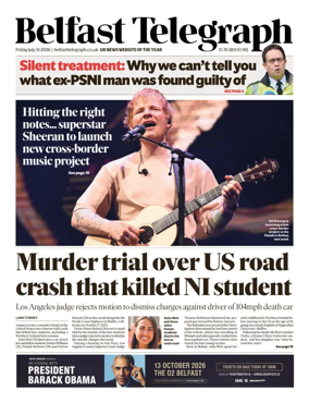 Cover of Belfast Telegraph