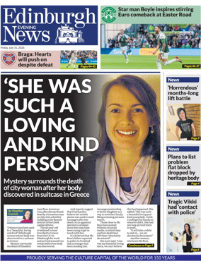 Cover of Edinburgh Evening News