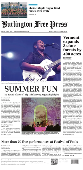Cover of Burlington Free Press