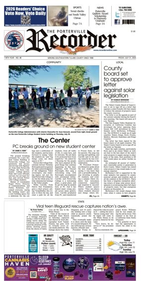 Cover of Porterville Recorder
