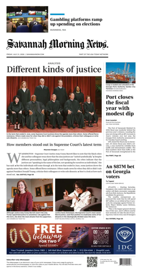 Cover of Savannah Morning News