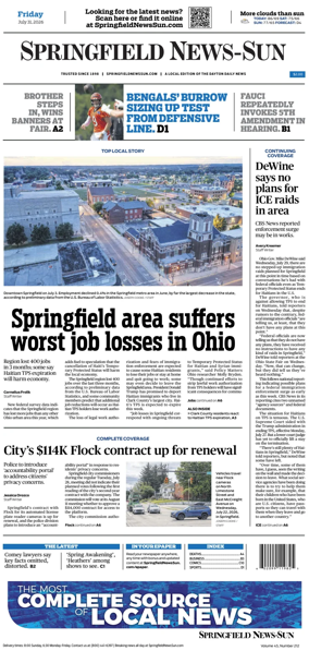 Cover of Springfield News-Sun