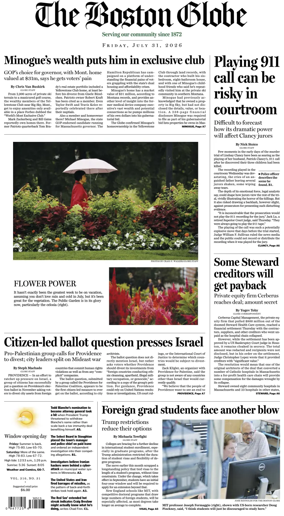 Cover of The Boston Globe