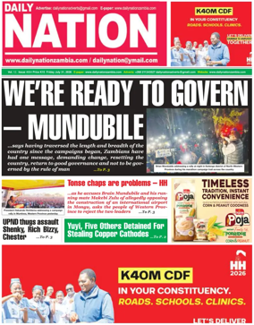 Cover of Daily Nation Newspaper