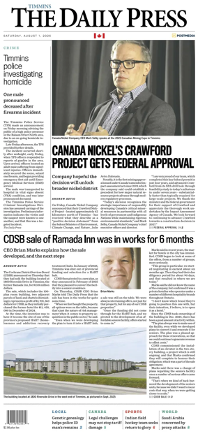 Cover of The Daily Press (Timmins)