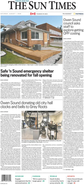 Cover of The Sun Times (Owen Sound)