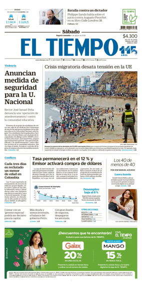 Cover of El Tiempo (Bogota)