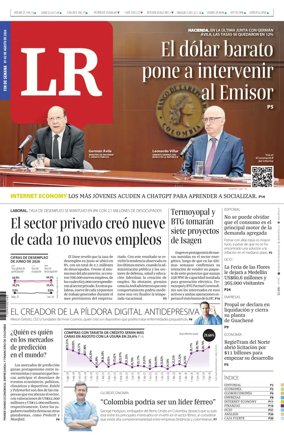 Cover of La Republica (Colombia)