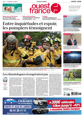 Cover of Ouest France (Angers / Segre)
