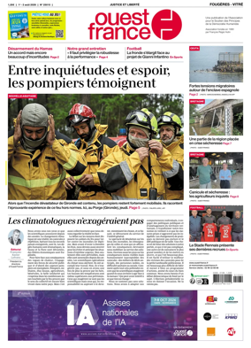 Cover of Ouest-France (Fougeres Vitre)