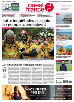 Cover of Ouest France (La Roche-sur-Yon - Fontenay-le-Comte)
