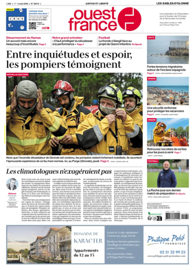 Cover of Ouest France (Les Sables-d'Olonne)